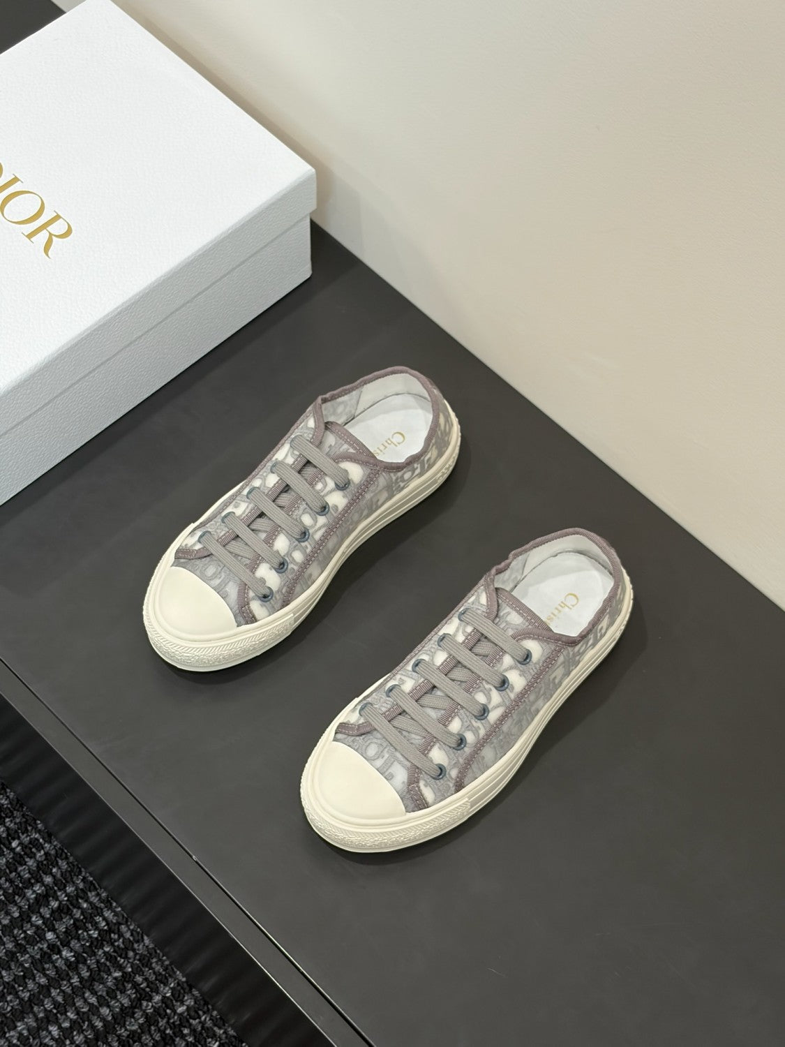 DIOR Walk n Dior Platform Sneaker Sky Blue Dior Oblique Embroidered Mesh #386883