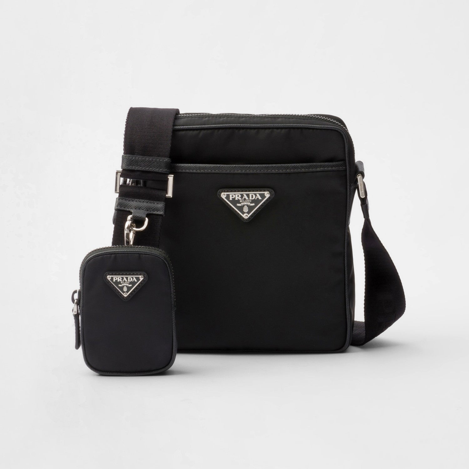 Prada Re-Nylon And Saffiano Men's And Women's Solid Color Fashion Casual Logo Triangle Emblem Minimalist Stylish Nylon Crossbody Bag Shoulder Bag Bags #79176