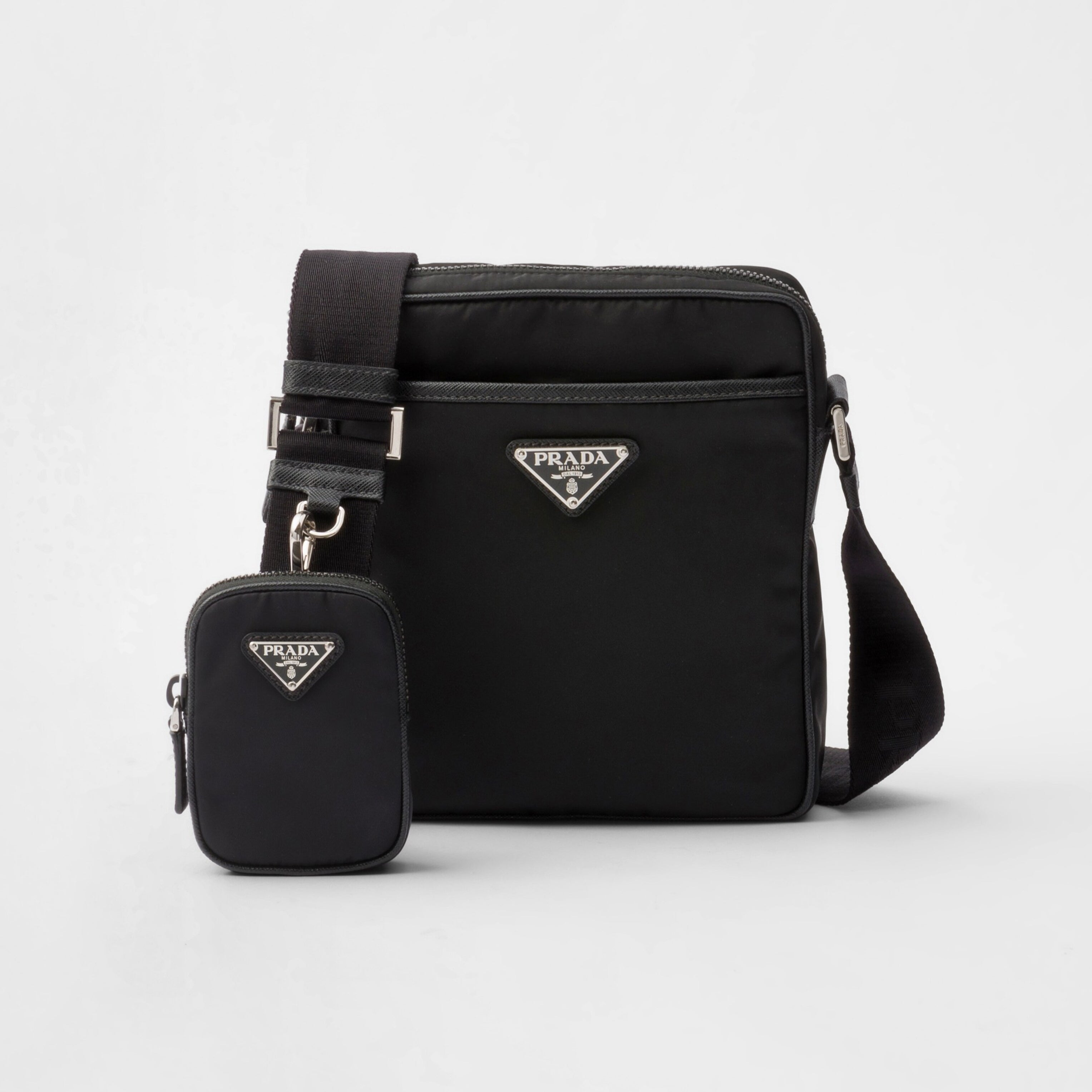 Prada Re-Nylon And Saffiano Men's And Women's Solid Color Fashion Casual Logo Triangle Emblem Minimalist Stylish Nylon Crossbody Bag Shoulder Bag Bags #79176