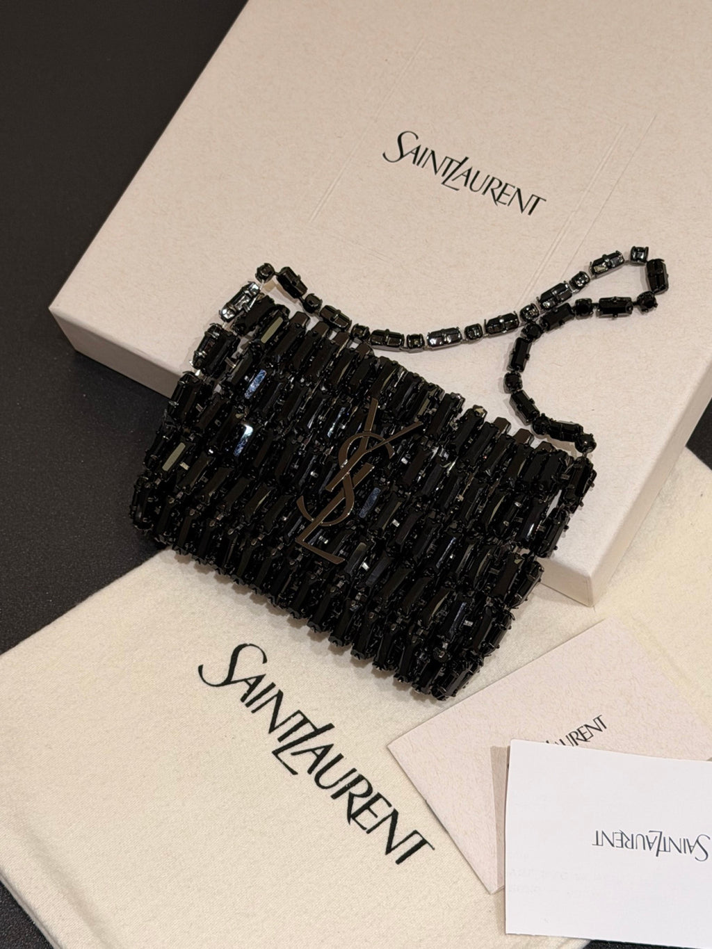 Saint Laurent Micro EVENING Bag In Crystals #379371