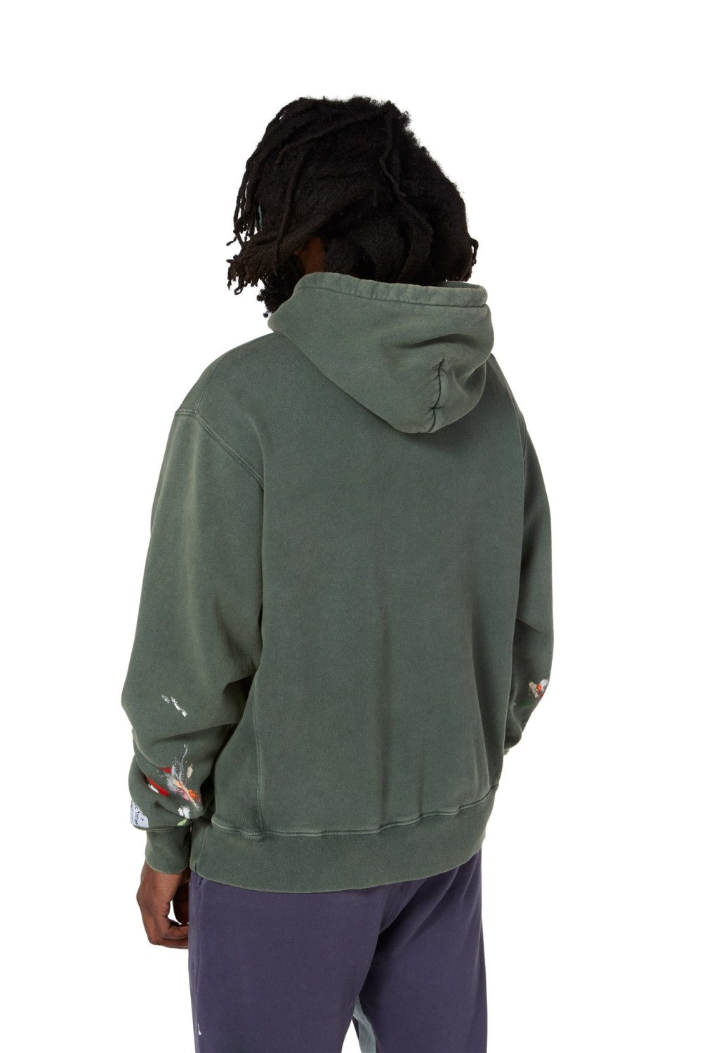 Gallery Dept. Men's Spring And Autumn Graffiti Letters Printing Solid Color Do Old Hooded Sweatshirt Casual Ink Splash Elastic Waist Drawstring Pants Ngvp #9291