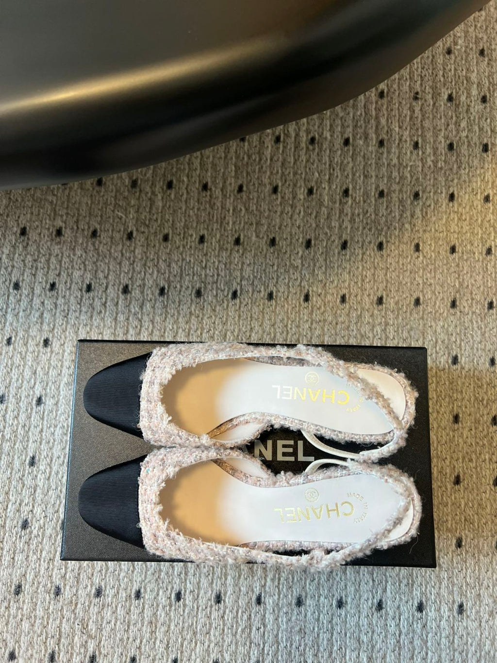 Chanel Women's Spring Summer Solid Colour Tweed Round Toe Ballet Sandal Shoes #76699