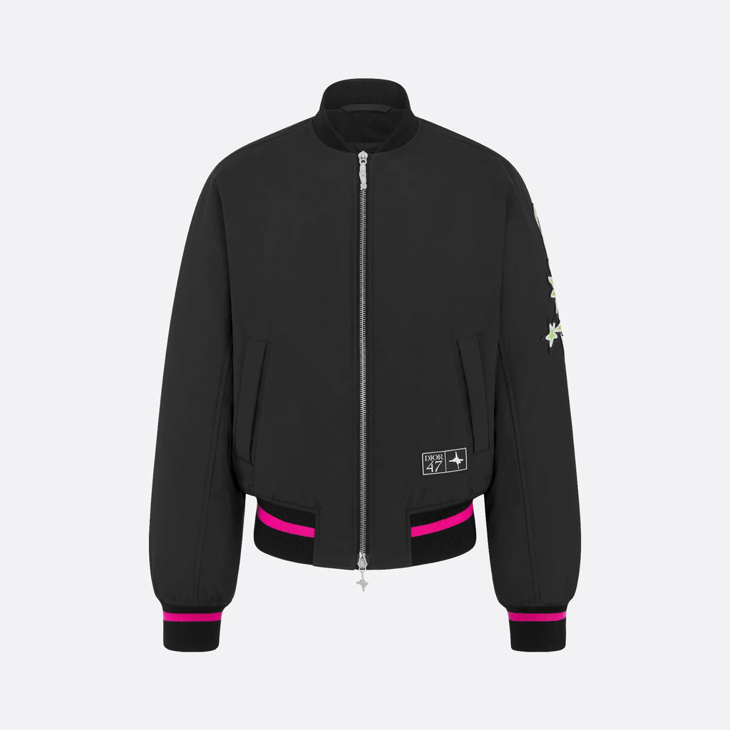 Dior And Lewis Hamilton Men's Spring/Autumn Fashion Casual Ribbed Collar Two Way Zipper Side Pocket Long Sleeve Pilot Baseball Jacket Short Jacket #78334