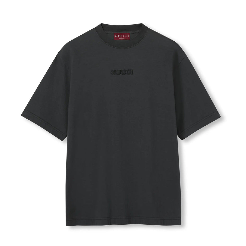 Gucci Men's Summer Solid Color Embroidered Letter Printed Cotton Round Neck Short Sleeve T-Shirt #75317