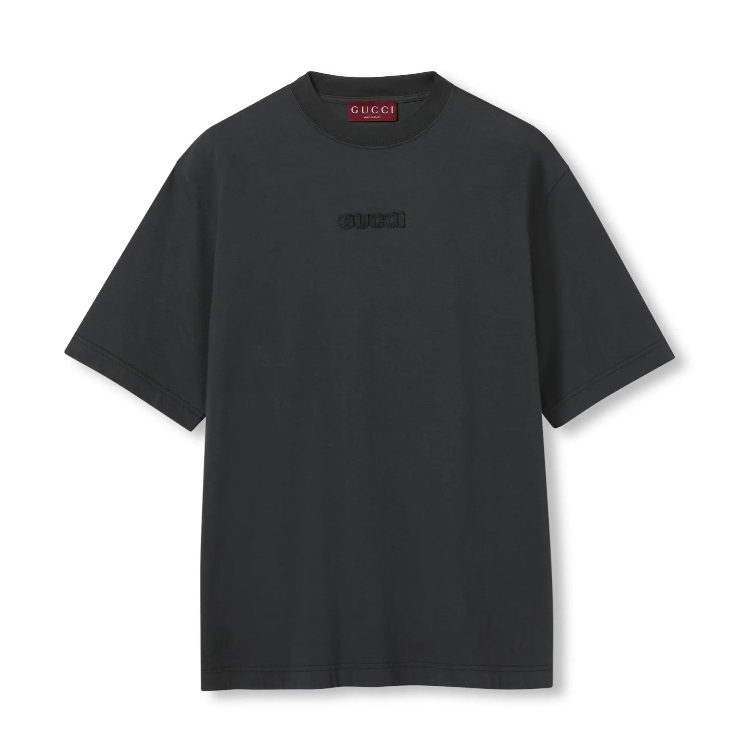 Gucci Men's Summer Solid Color Embroidered Letter Printed Cotton Round Neck Short Sleeve T-Shirt #75317