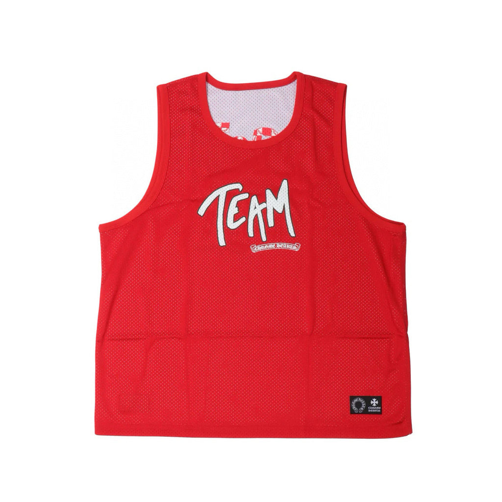 Chrome Hearts Men's And Women's Spring/Summer Graffiti Print Red Mesh Sports Sleeveless Tank Top Vest #98425