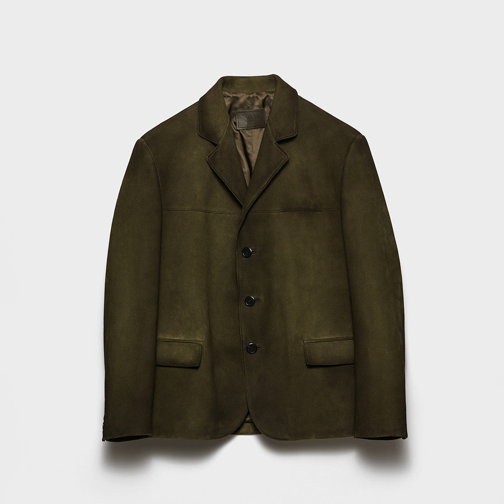 PRADA Men's Forest Green Suede Jacket #333462