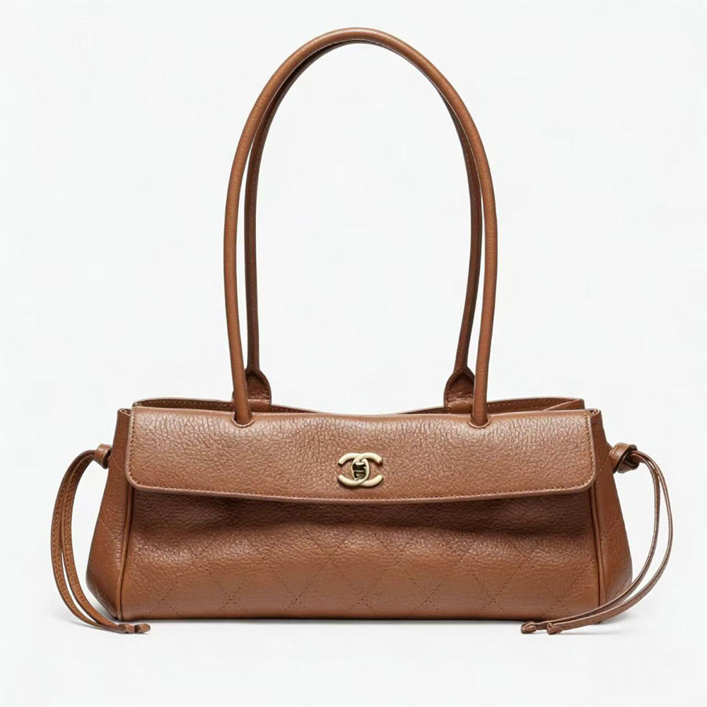 Chanel Baguette Bag Underarm Bag Conceria Gaiera Giovanni Genuine Leather Small Shopping Bag Grained Calfskin Gold-tone Metal Black Long Tote Bag With Straps Classic Diamond-quilted Shopping Bag Lady #196139