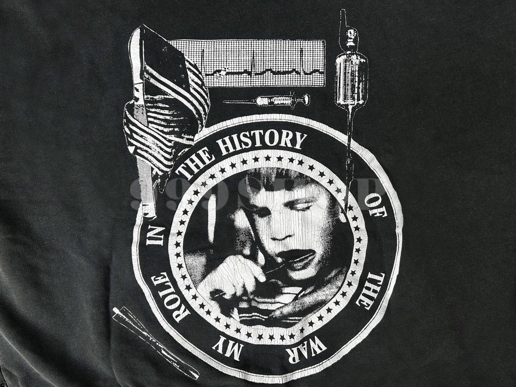 Enfants Riches Deprimes  My Role in the Histort of  War  Washed Distressed Hooded Sweatshirt #333687