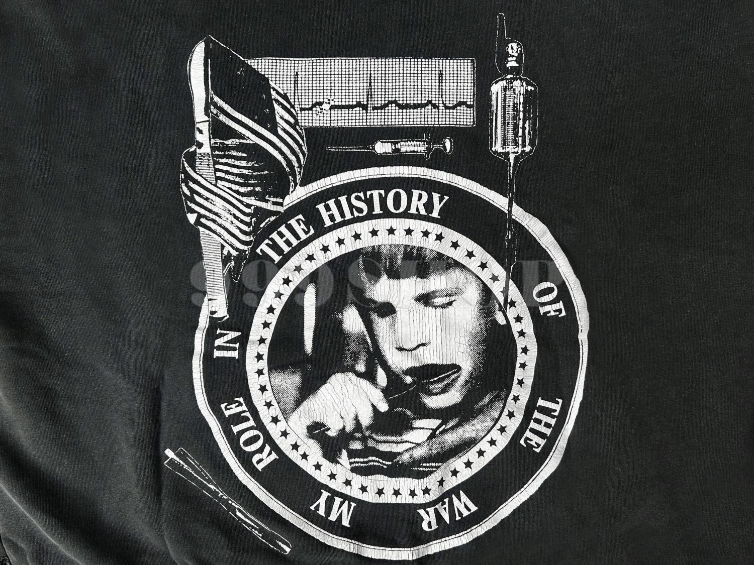 Enfants Riches Deprimes  My Role in the Histort of  War  Washed Distressed Hooded Sweatshirt #333687