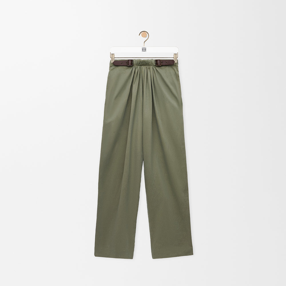 LOEWE Belted jacket Pants cotton Green #334233
