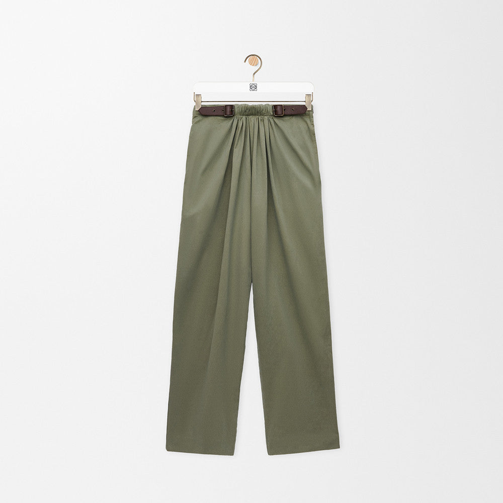 LOEWE Belted jacket Pants cotton Green #334233