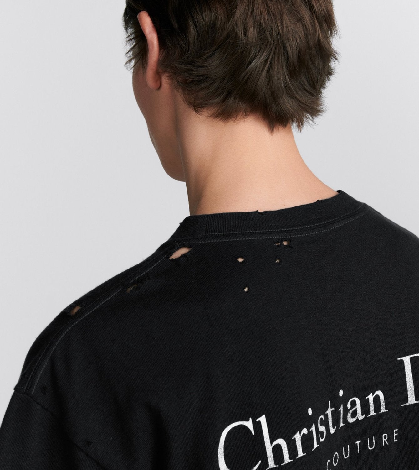 Dior Men's & Women's Summer Fashion Casual Solid Color Crew Neck Christian Dior Couture Print Relaxed Fit Plain-weave Knit Fabric With Distressed Finish Short Sleeve T-Shirt #79127