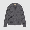 Gucci Men's And Women's Spring And Autumn Solid Color Logo Print Single-breasted V-neck Long Sleeve Cashmere Cardigan Jacket #78173