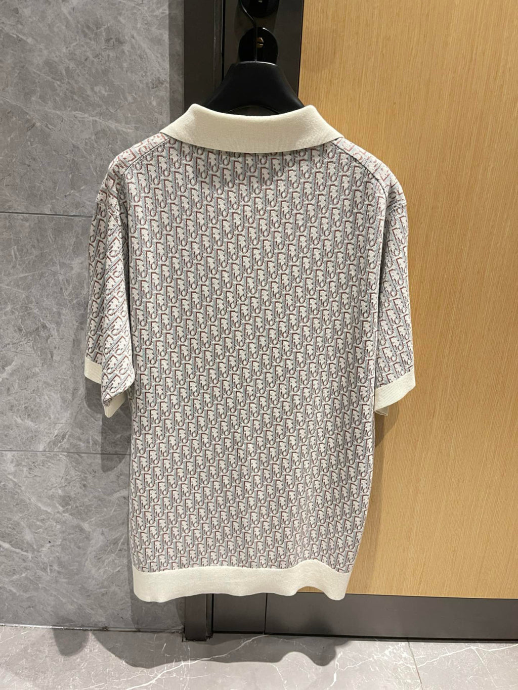Dior Men's Summer Graphic All Over Print Polo Neck Straight Short Sleeve T-Shirt #98753