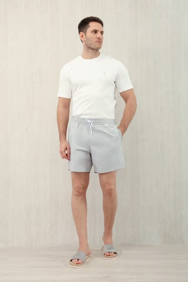 Loro Piana Men's Summer Letter Solid Color Mid Waist Tie Straight Bay Swim Shorts Ngvp #9959