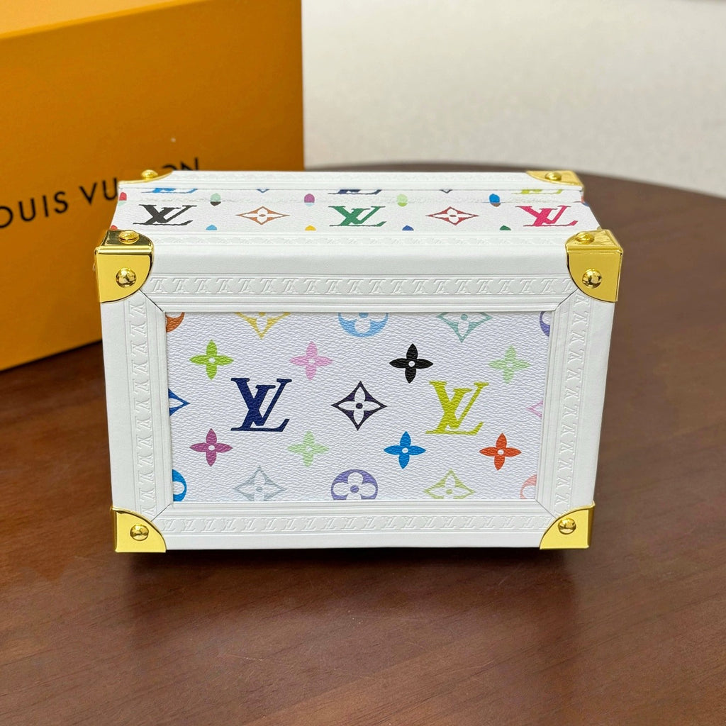 Louis Vuitton Monogrammed Printed Latch Closure Coated Canvas Organizer Tissue Box Hard Case Bag Bags #76449