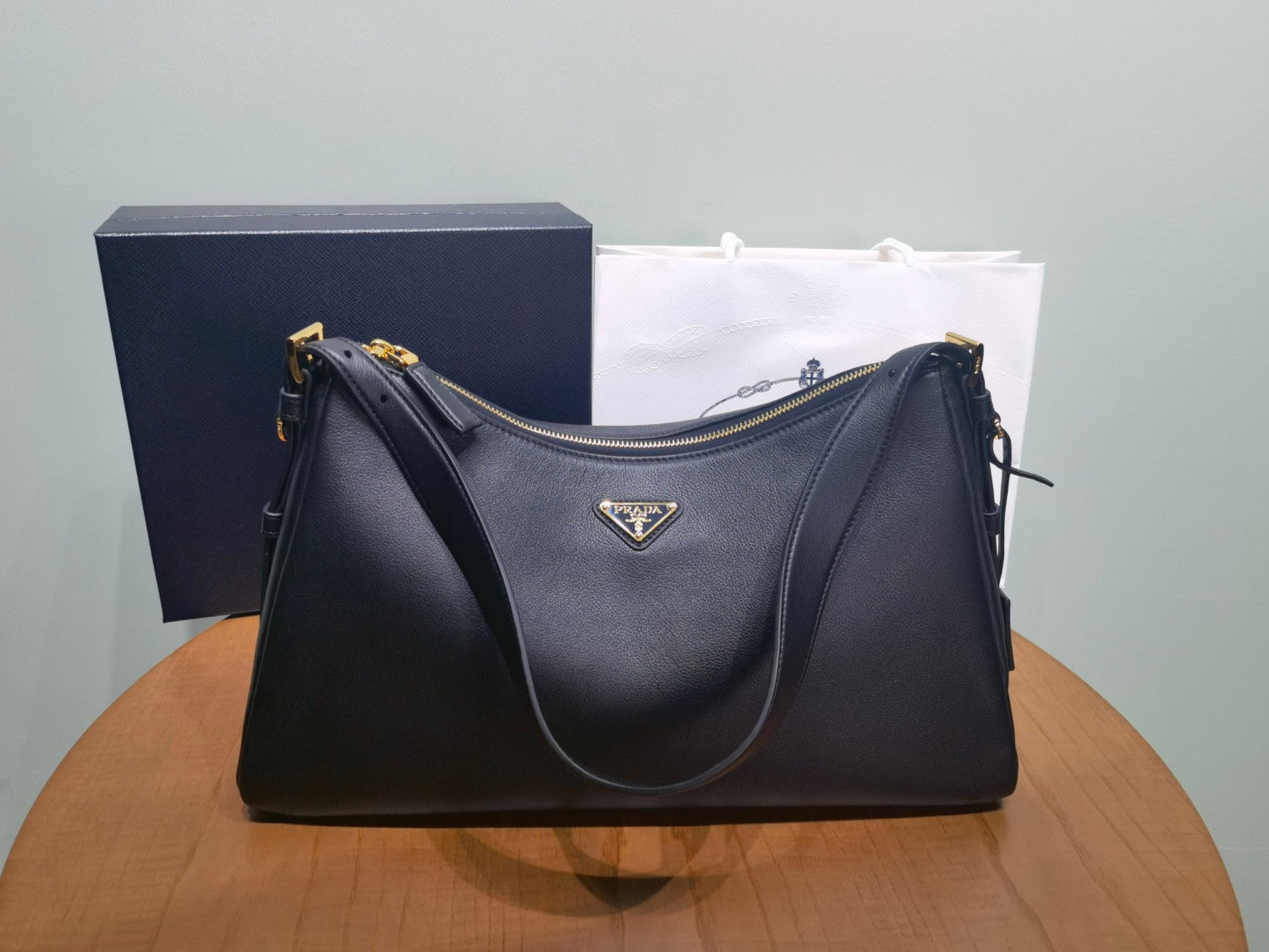 Prada Aimée Large Leather Shoulder Bag 1BC228 #334397