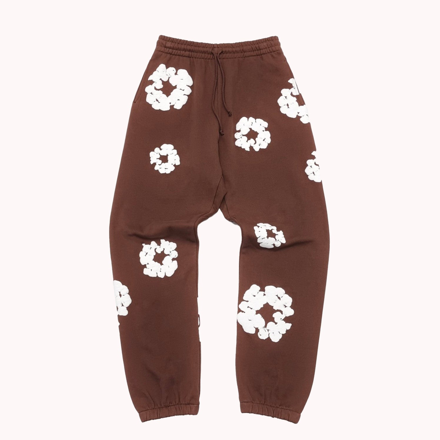 Denim Tears Men's And Women's Spring And Autumn Fashion Trends High Street Kapok Flower Casual Cotton Ribbed Loose Pants Ngvp #8877