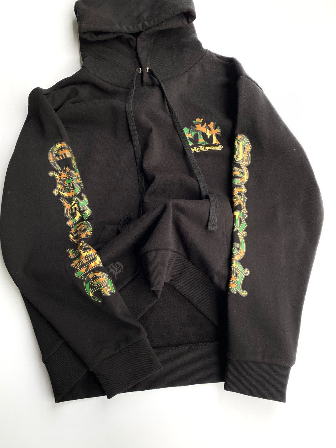 Chrome Hearts Men's Autumn Black Hooded Sweatshirt Pullover Casual Sweatpants Set Suit #97426