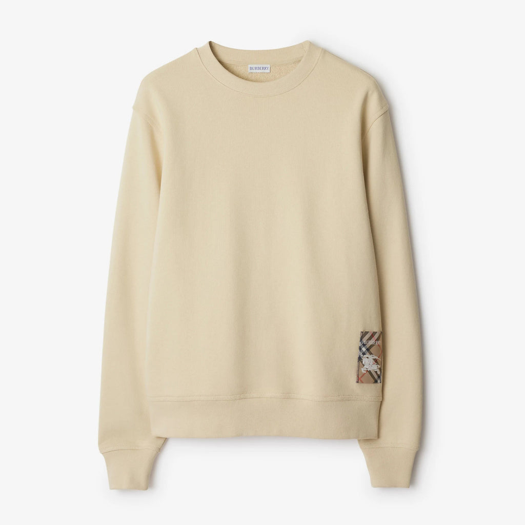 Burberry Men's Spring and Autumn Solid Color Checkered Printed Label Loose Round Neck Long Sleeve Sweatshirt #74744