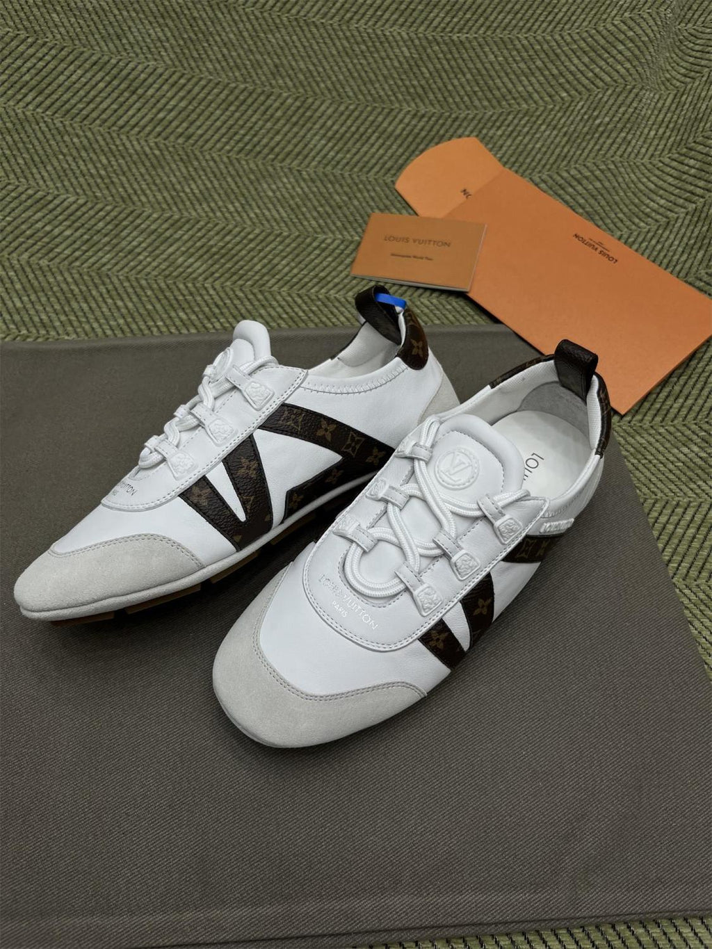 Louis Vuitton SNEAKERINA Women's Four Seasons Colorblocking Round Toe Lace Up Sheepskin Low Top Ballet Derby Shoes #77422