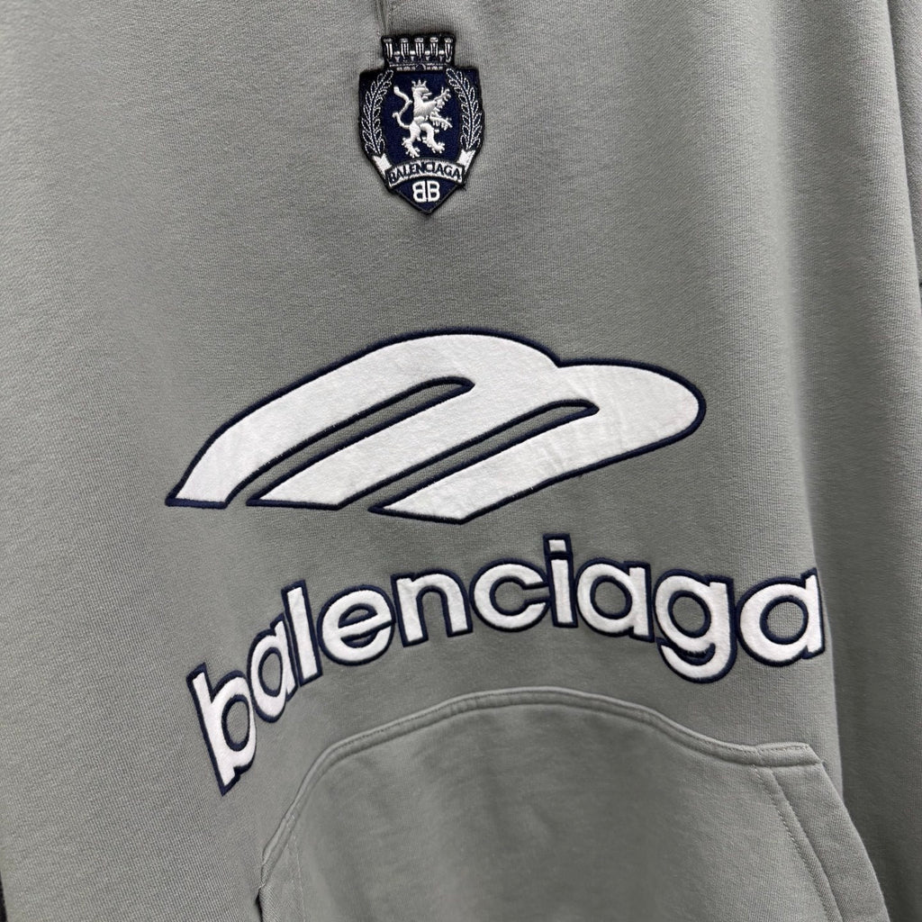Balenciaga Top-quality Version Men's 3b Football Polo Hoodie in Grey white #336845