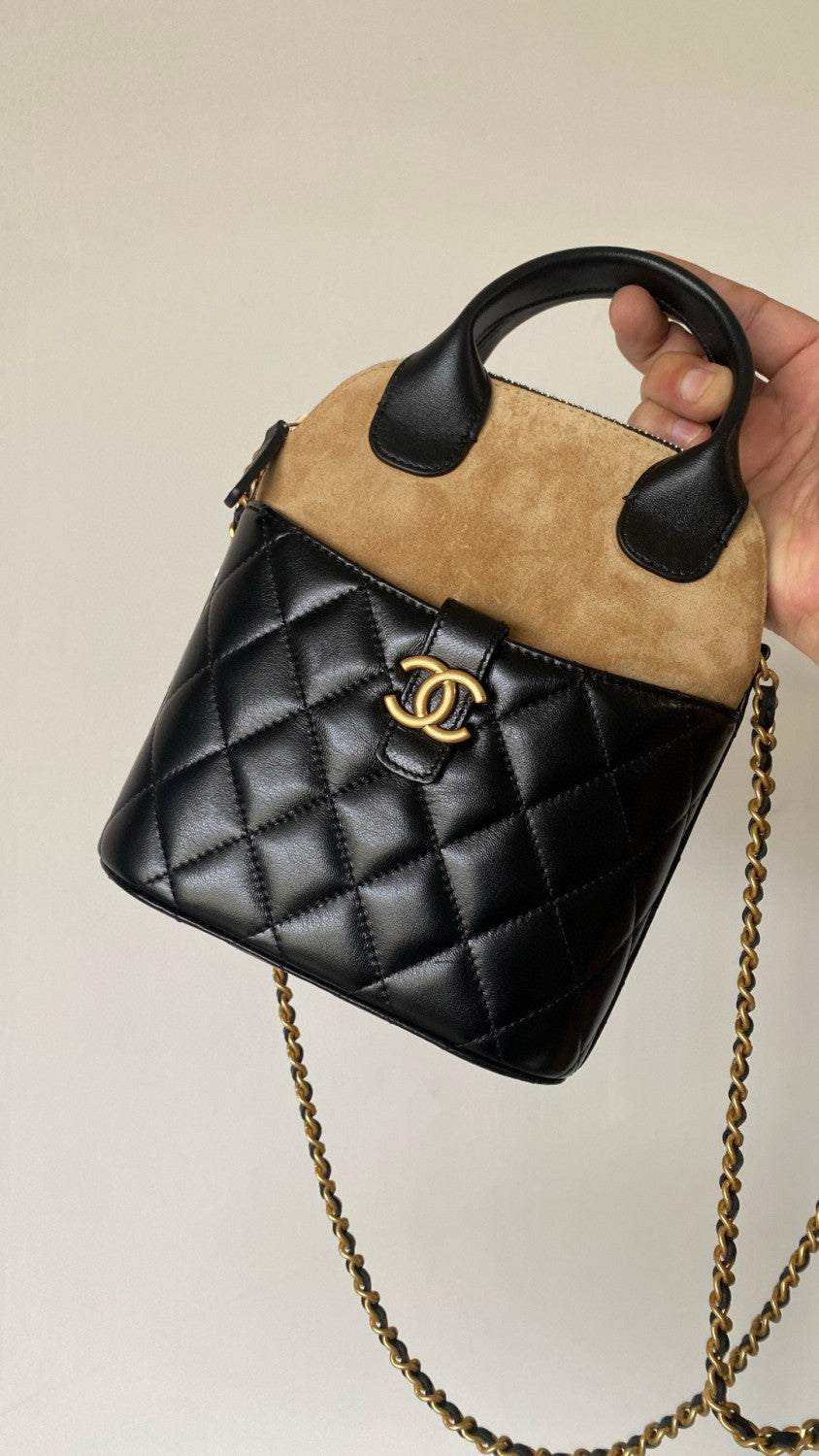 Chanel Women's Multicolored Chain Shoulder Strap Suede And Leather Shoulder Bag Handbag Bags #77467
