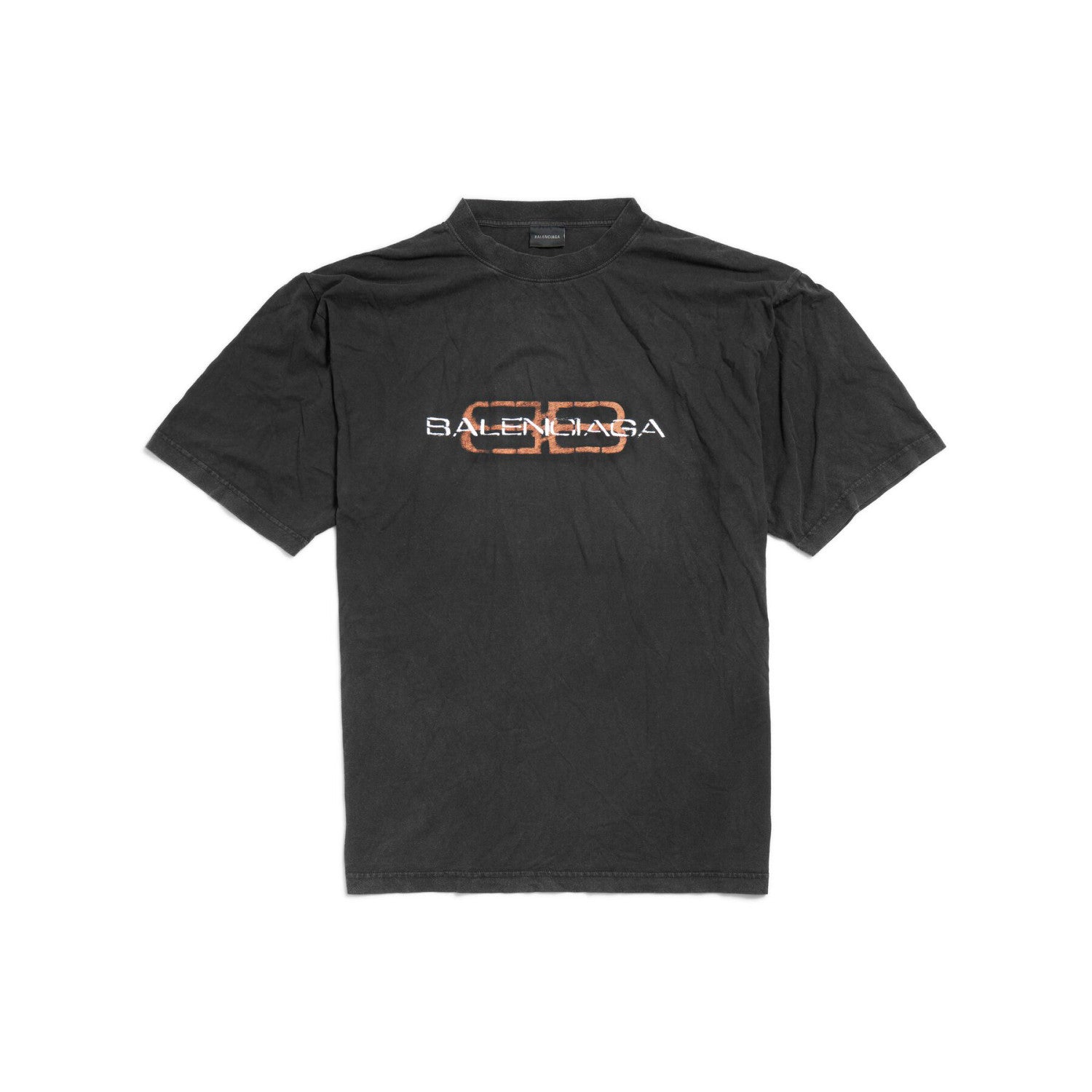Balenciaga BB ICON STENCIL Men's Summer Fashion Casual Crew Neck Vintage Plain Knit Oversized Loose Fit T-Shirt #78613