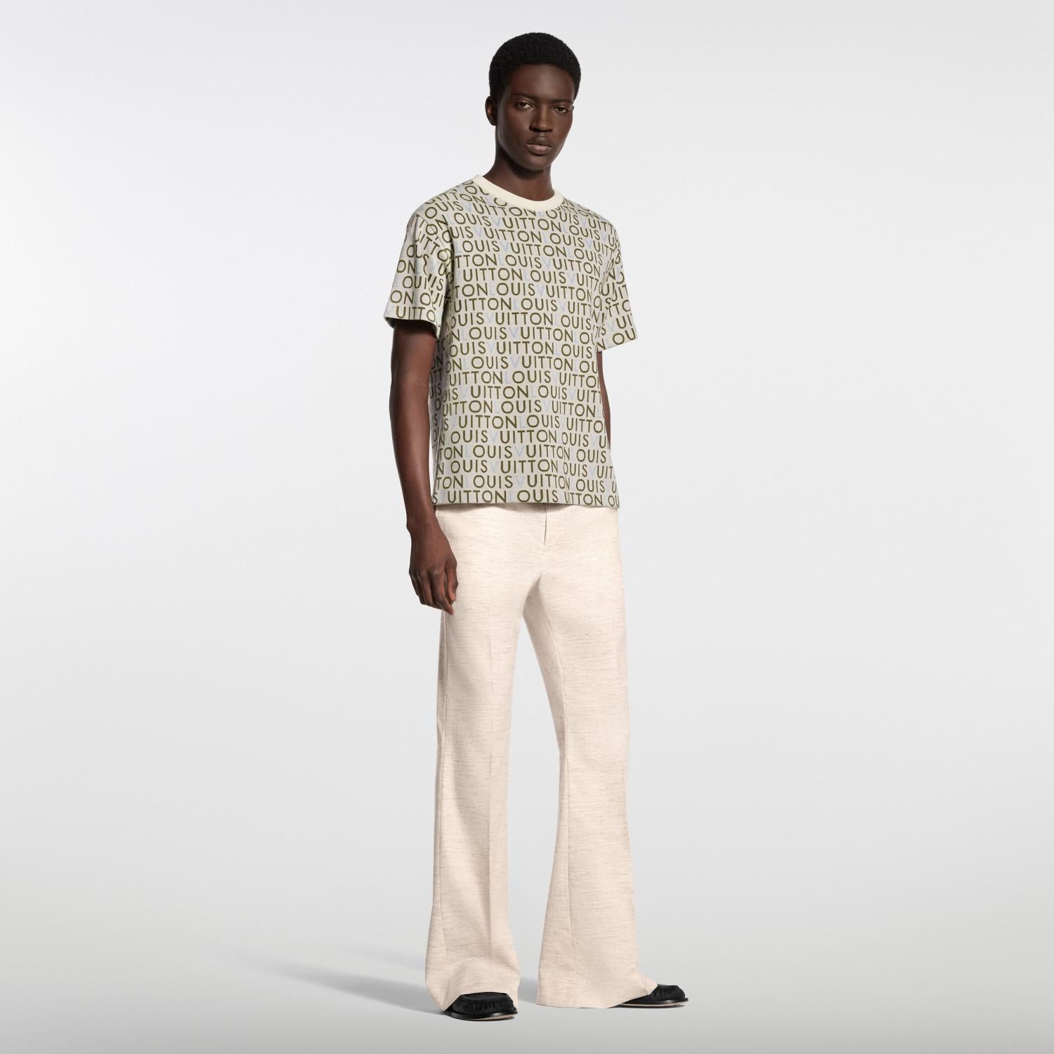 LOUIS VUITTON Jacquard Signature Short-Sleeved Crewneck #377408