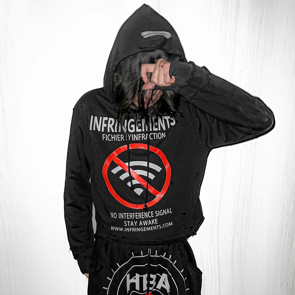 Men's Summer Letter Pattern Printed Solid Color Hooded Cotton Long Sleeve Sweatshirt #77187