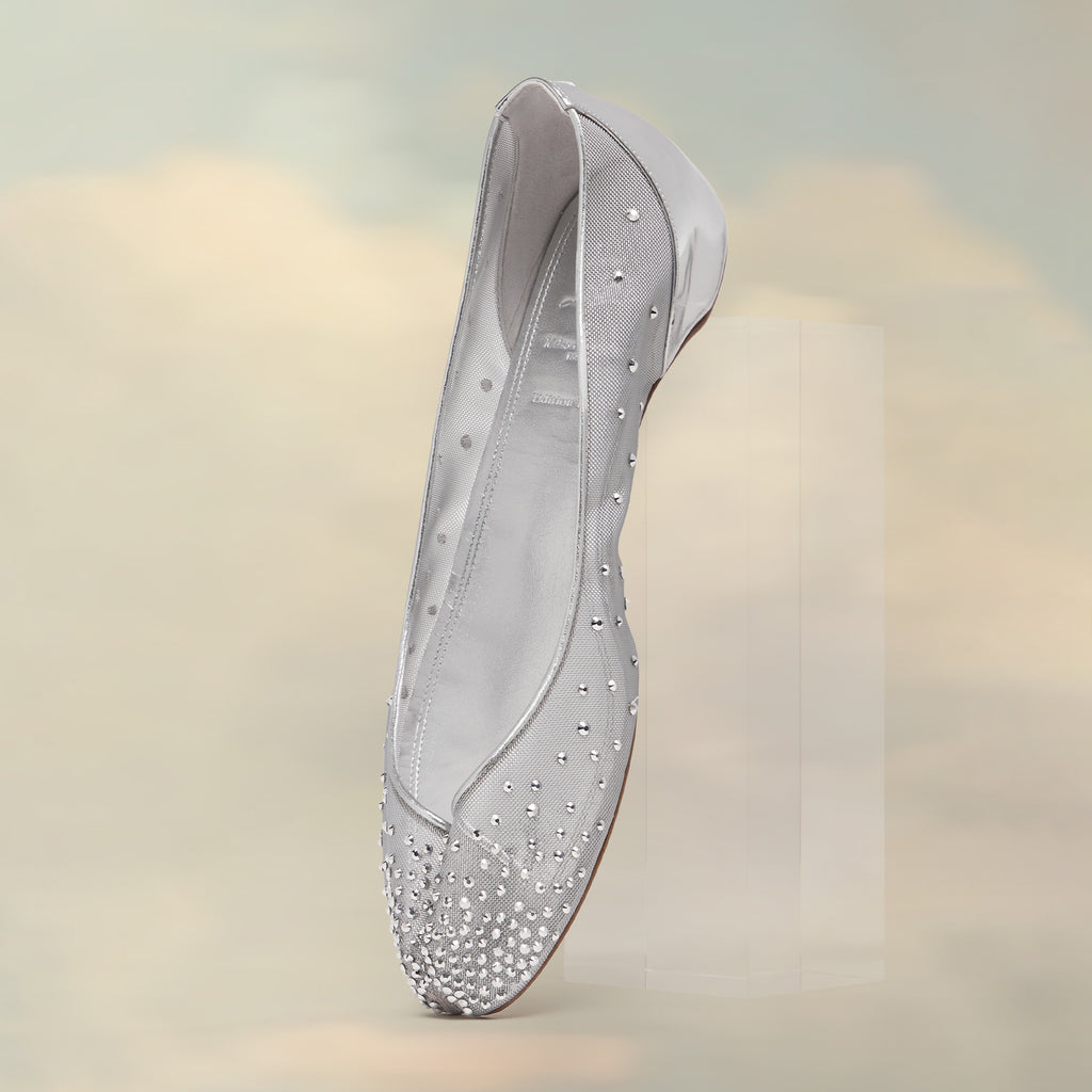 Christian Louboutin X Maison Margiela Women's Spring And Summer Mesh Drill Split-toe Flat Shoes Temperament Luxury Red Bottom Within The High Single Shoes Ngvp #1598