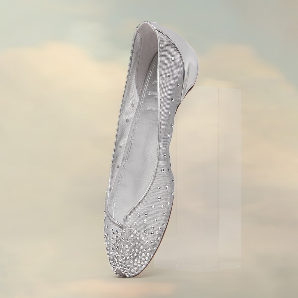 Christian Louboutin X Maison Margiela Women's Spring And Summer Mesh Drill Split-toe Flat Shoes Temperament Luxury Red Bottom Within The High Single Shoes Ngvp #1598