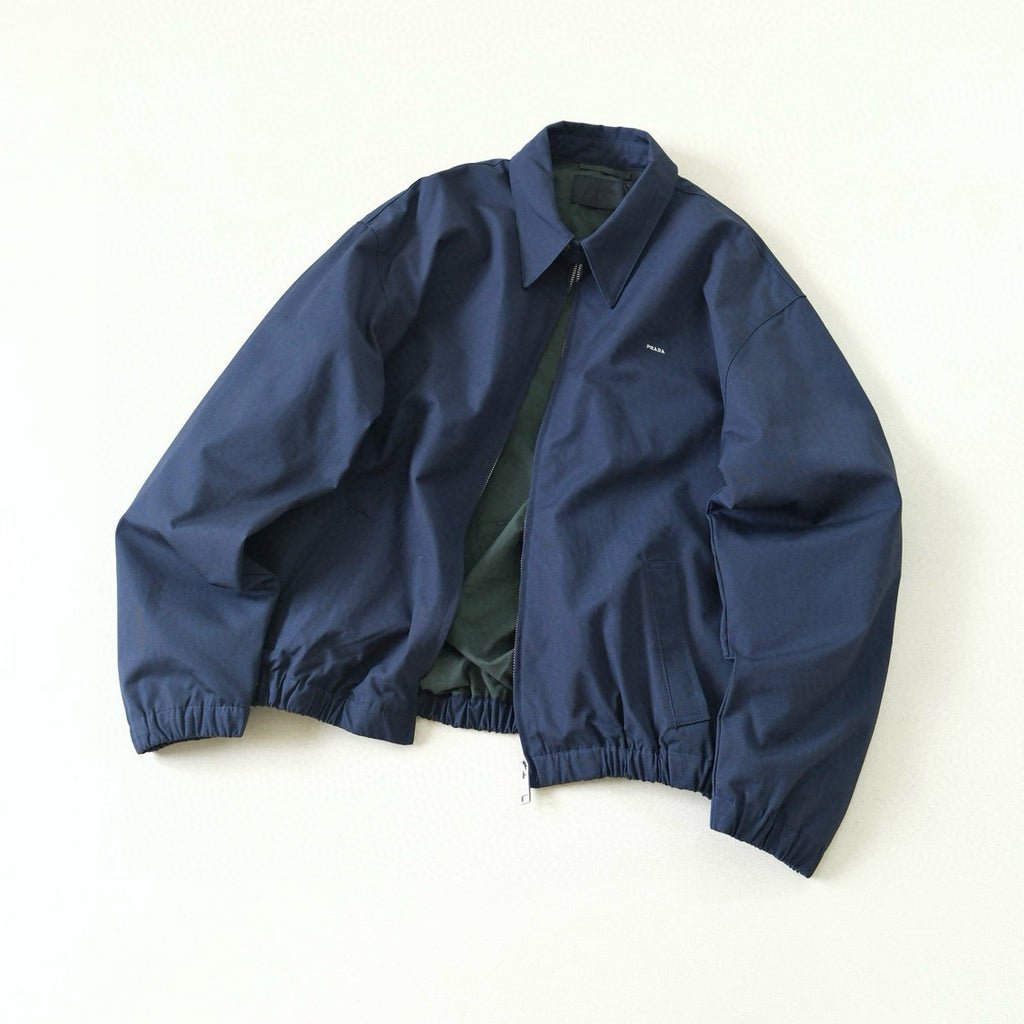 Prada Men's Spring/Fall Casual Fashion Solid-Color Collared Zipper Gentleman Style Cotton Jacket #79135