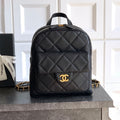 Chanel Women's Fashion Classic Solid Color Double Zip Leather Logo Backpack With Chain Straps Bag Bags AS5793-B22082-94305 #79454