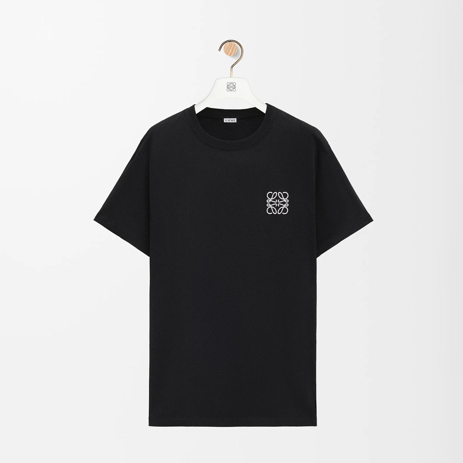 Loewe Men's Summer Embroidered Logo Pattern Round Neck Solid Color Cotton Short Sleeve T-Shirt #75589