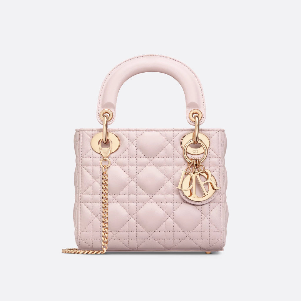 Dior Lady Women's Solid Color Metal Pendant Removable Chain Shoulder Strap Wicker Pattern Sheepskin Leather Single Shoulder Crossbody Handbag Bag Bags #77983