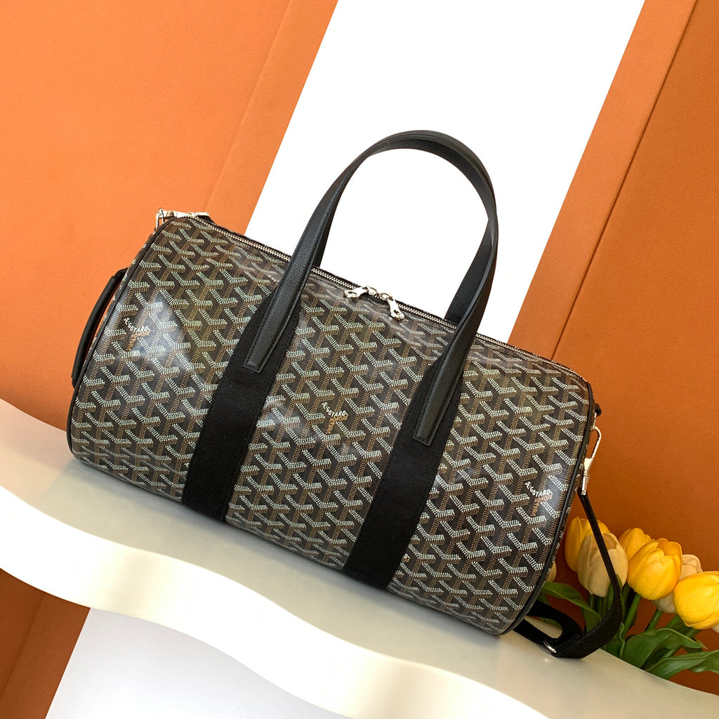 GOYARD Barrel 40 Men's And Women's Logo Printing Canvas Collocation Calf Leather Sports Bag Travel Bags #75143