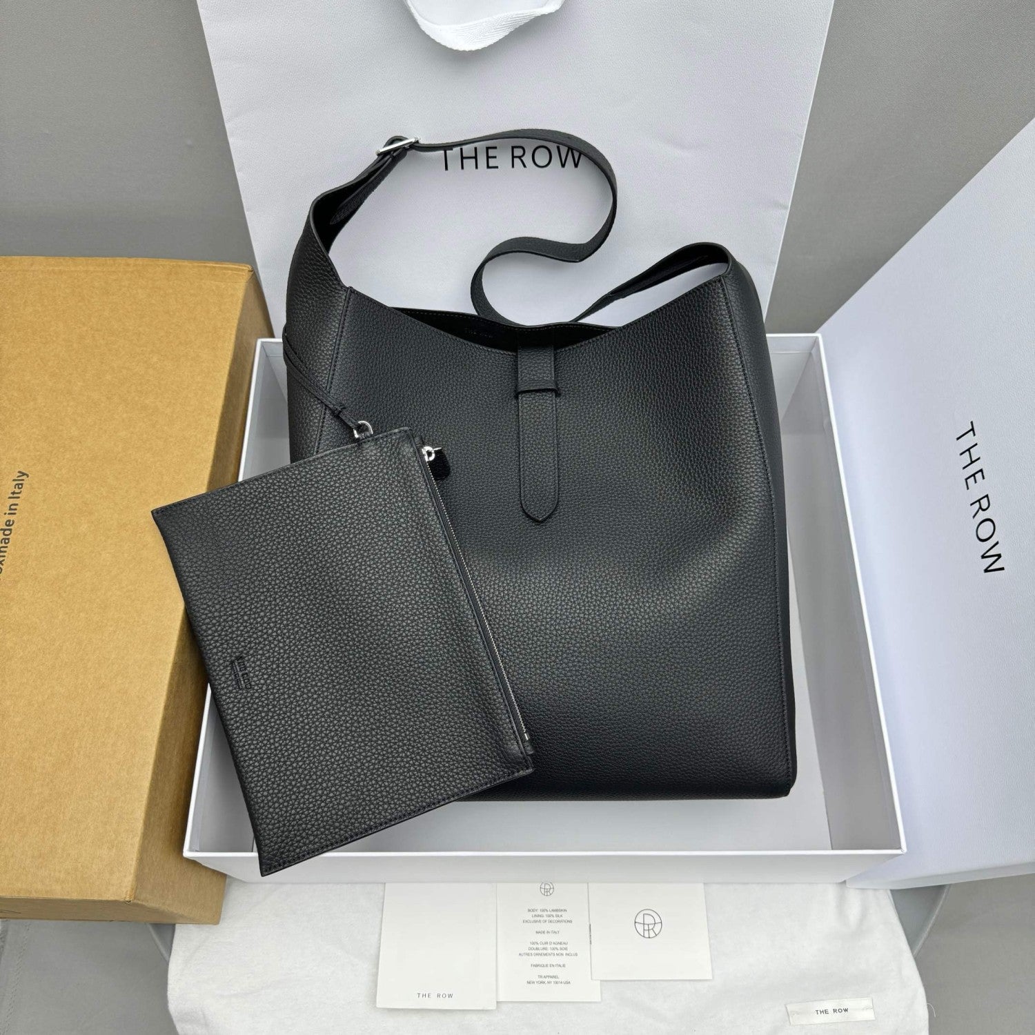THE ROW Women's Fashion Solid Color Tote Leather Bucket Bag Bags Casual Handbag #75348
