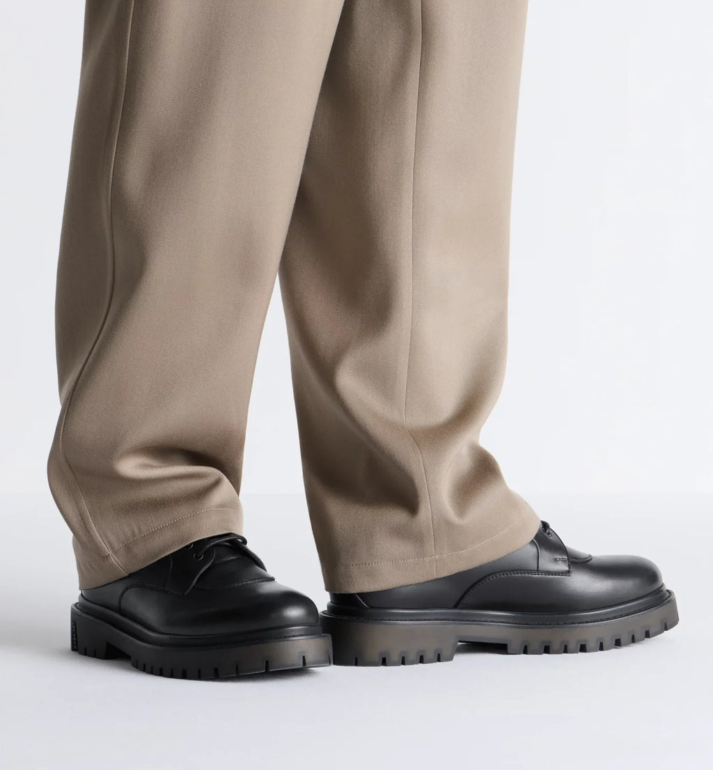 DIOR Dior Explorer III Derby Shoe Black Smooth Calfskin and Black Dior Oblique Jacquard #336111