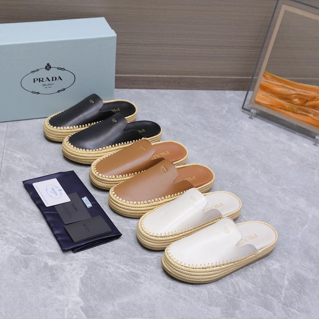 Prada Leather Mules #380309