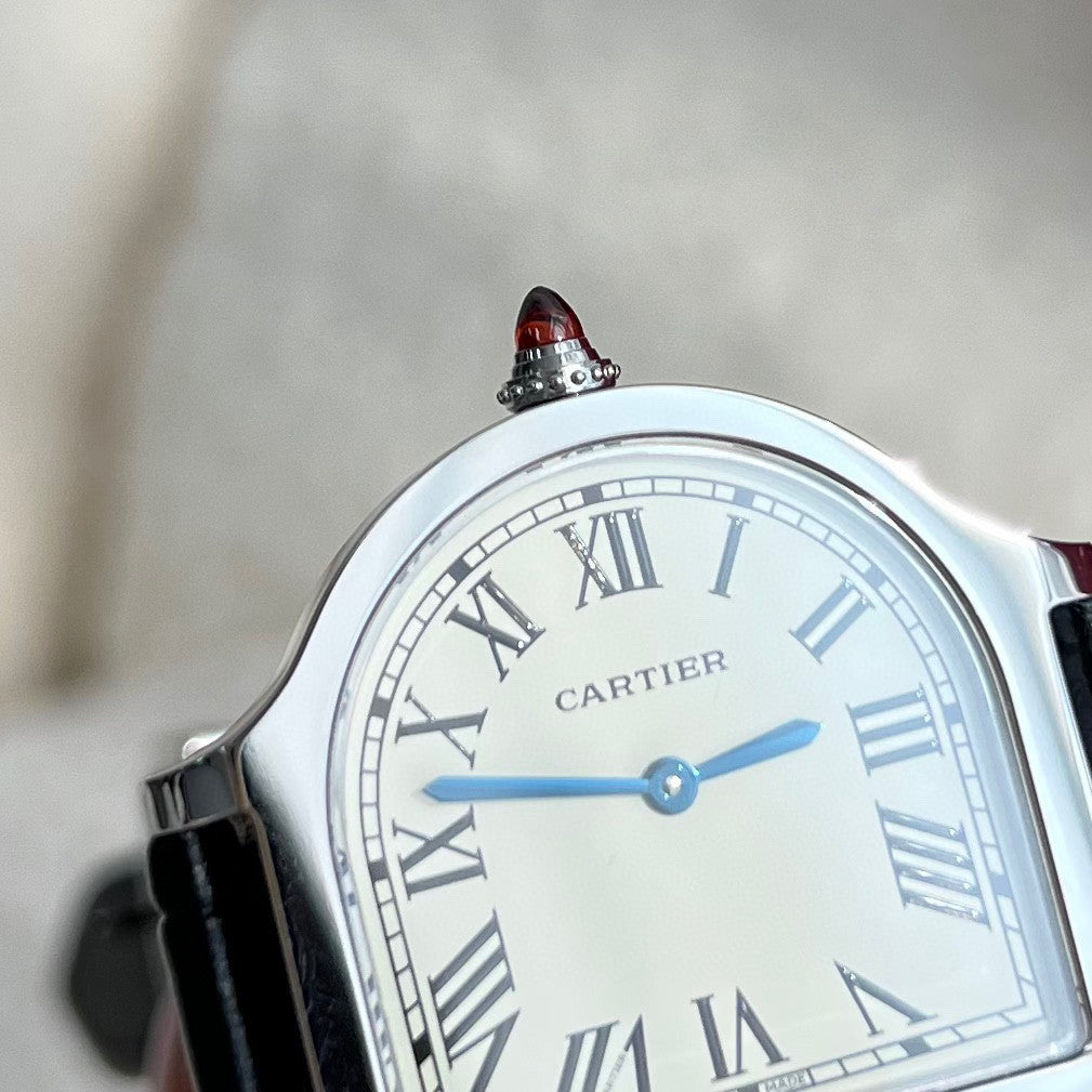 Cartier Women's Half Round Leather Strap Watch #96624