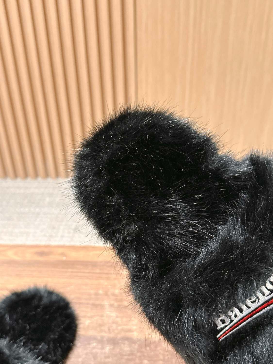 Balenciaga Women's Fall/Winter Casual Round Toe Open Back Wool Embroidered Logo Slippers Shoes #78917