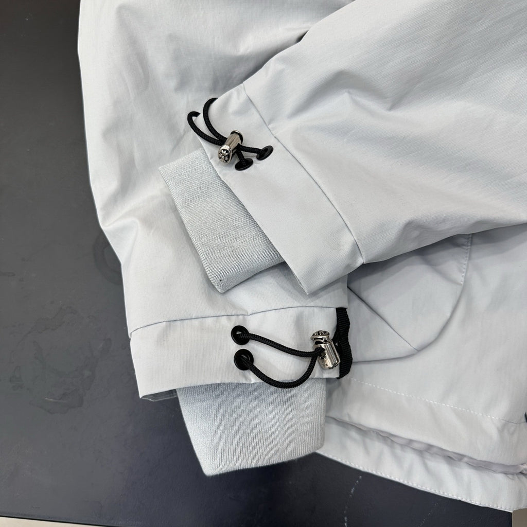Chrome Hearts Men's And Women's Fall/winter Fashion Casual Solid Color Hooded Zipper Windproof Single Breasted Button Classic Logo Print White Goose Down Filled Jacket #79546