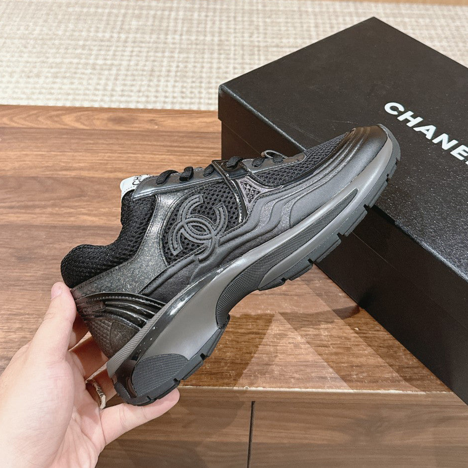 Chanel Men's And Women's Spring/Summer Fashion Casual Round Toe Lace Up Mesh Leather Low Top Sneakers Casual Shoes #78327