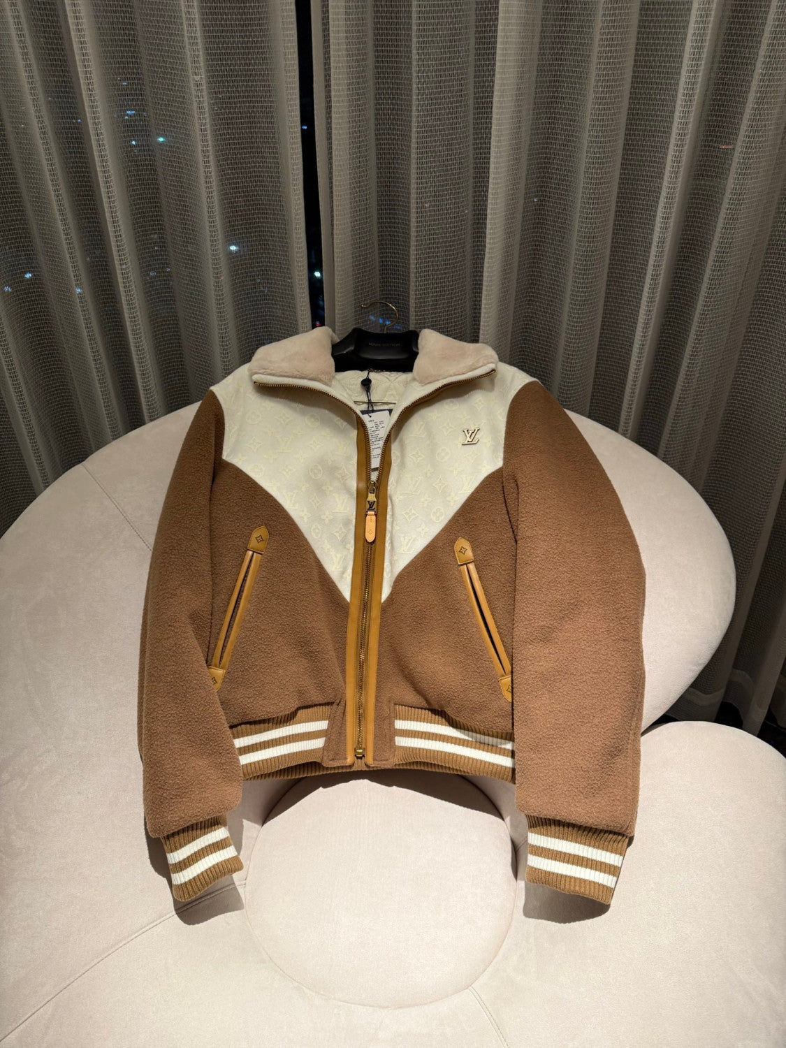 Louis Vuitton Men's Monogram Blouson With Shearling Collar 1AJBCW #334771