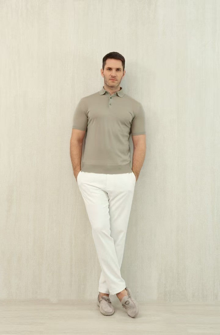 Loro Piana King's Gift® Men's Polo Shirt Spring Summer Fashion Casual Button Short Sleeve Top Knitted T-shirt Lapel Men's Clothes Ngvp #9957