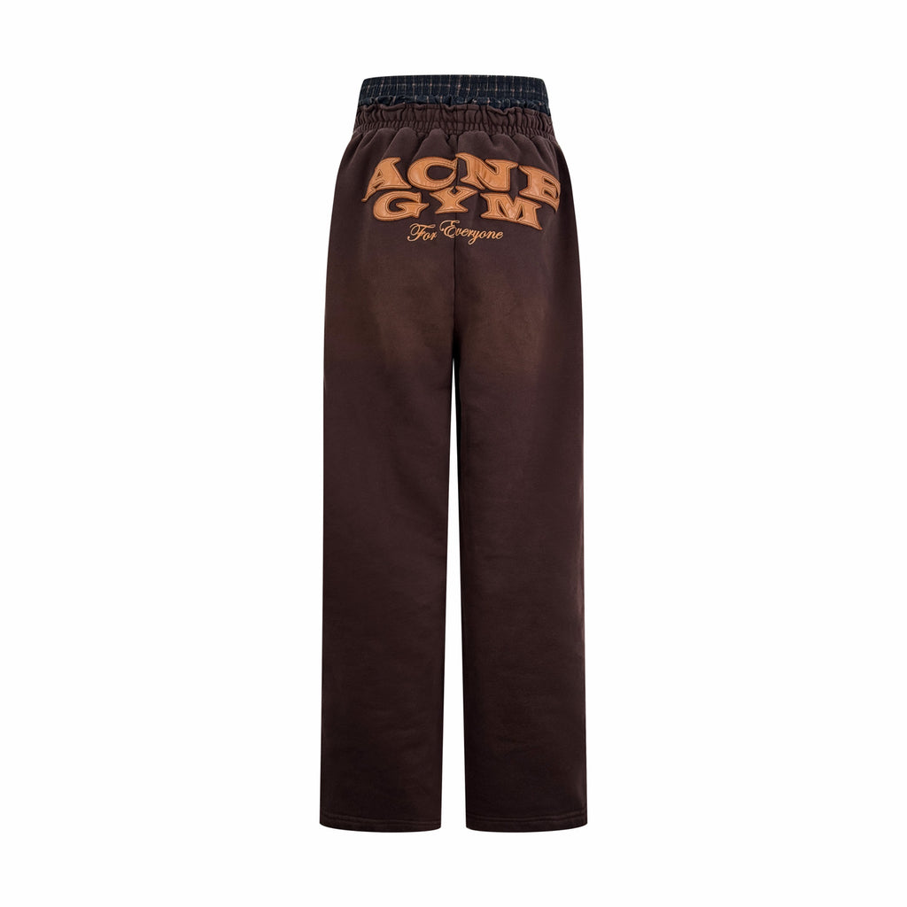 Acne Studios Layered logo sweatpants Dark Brown #336631