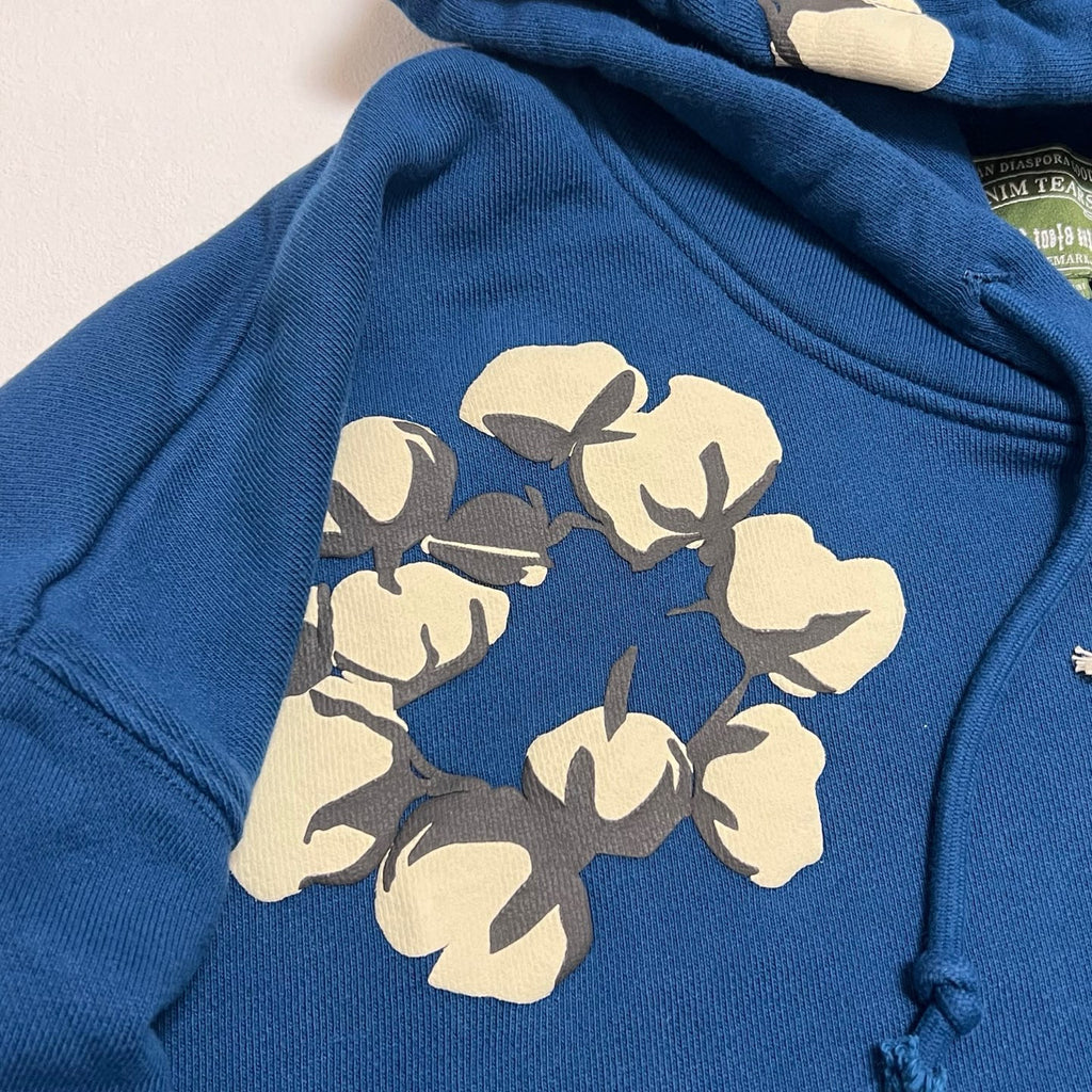 Denim Tears Cactus Tears Wreath Floral Print Hooded Sweatshirt Casual Tie Drawstring With Loose Sweatpants #71879