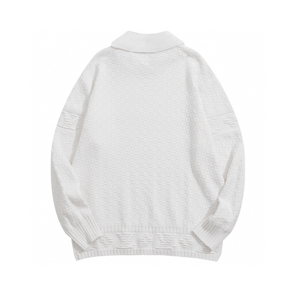 Louis Vuitton Damier Polo Neck Knitted Long Sleeve Pullover Sweater #21884